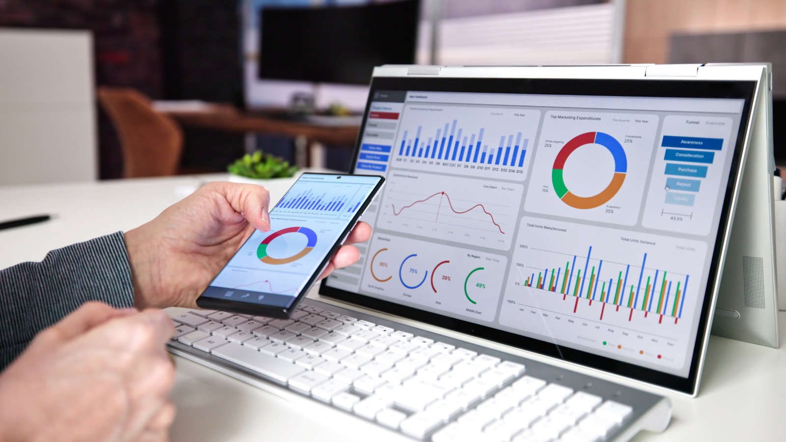 A person using analytics to make decision